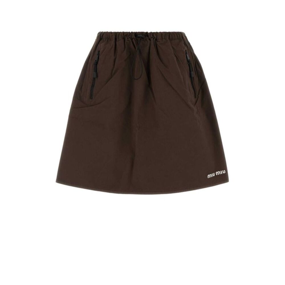 Miu Miu Women Brown Gabardine Skirt